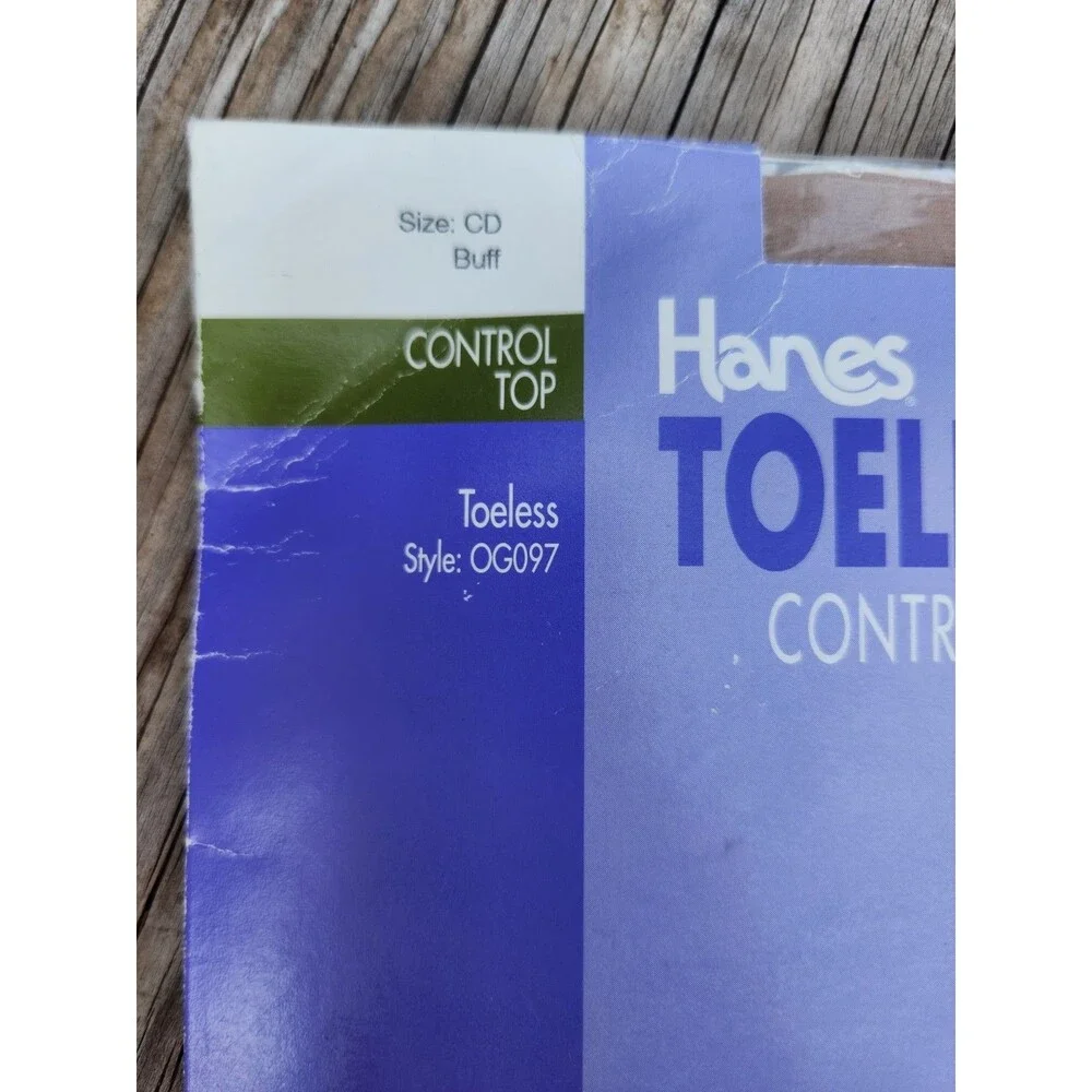 Hanes Pantyhose Toeless Control Top Buff Sz CD New Stockings Nylons OG097. 2002.